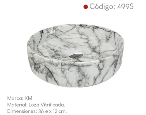 Ovalin de loza marmol blanco encimera 499S XM